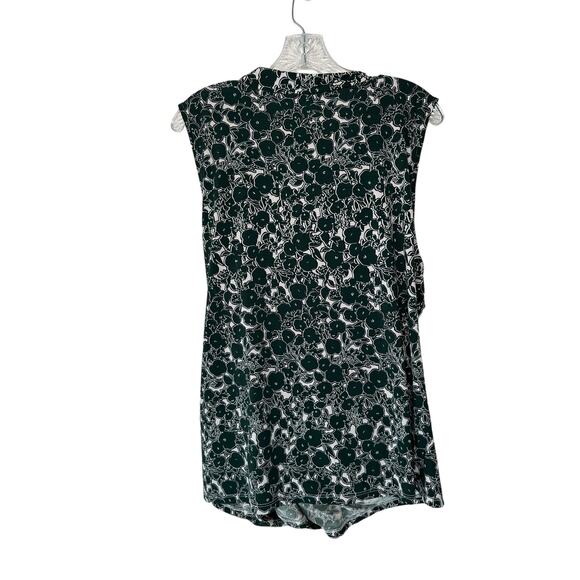 Eloquii Green White Plus Floral Print Work Office Faux Wrap Blouse Size 22/24 - Picture 6 of 8